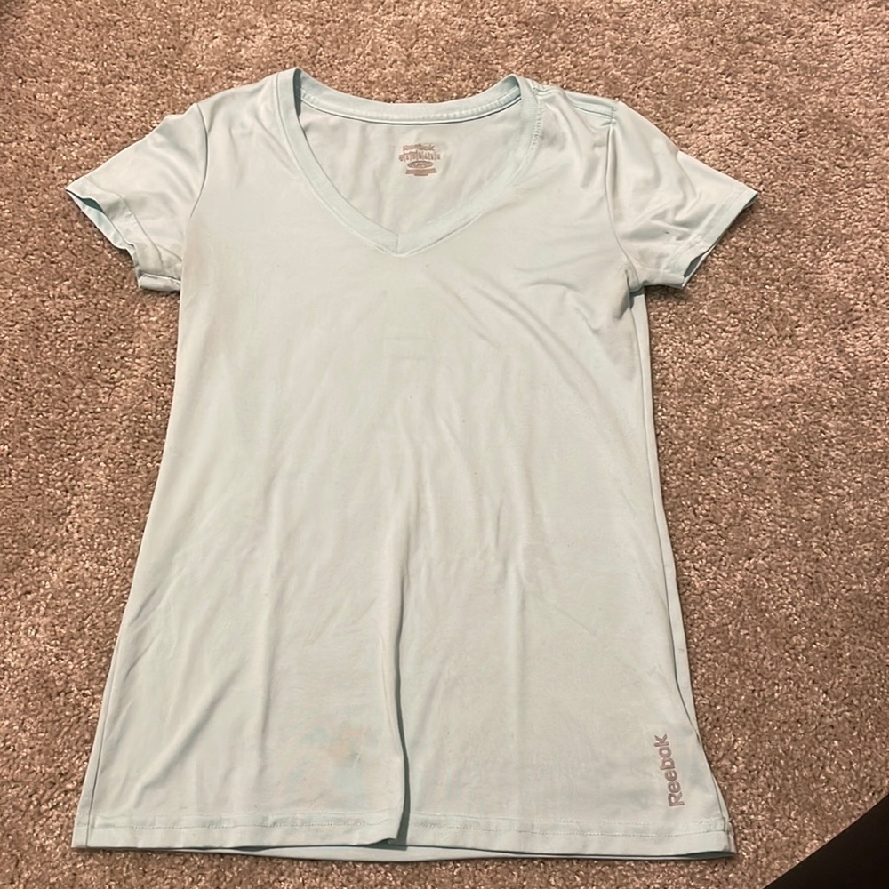 Reebok Dry-fit Women’s Baby Blue V Neck Tee Shirt